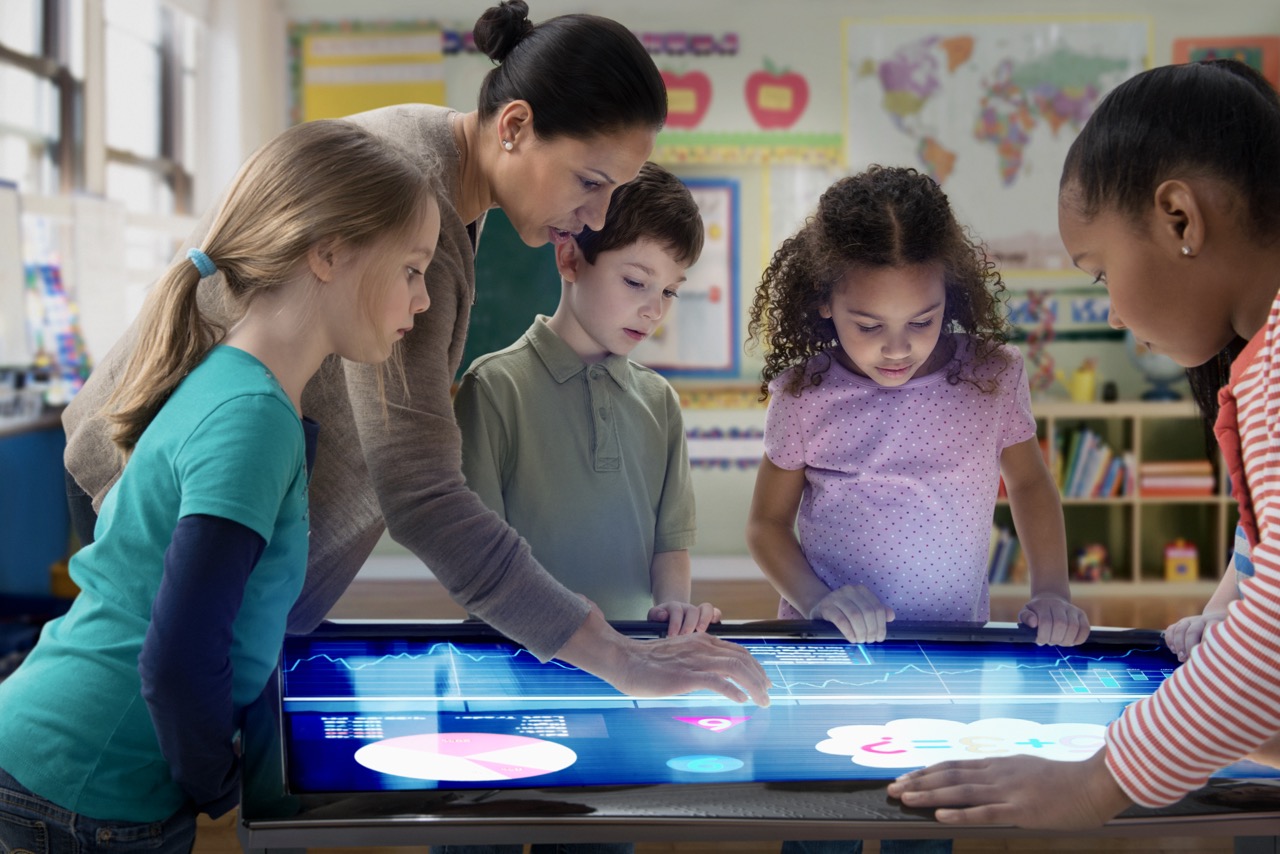 Students in digital classroom